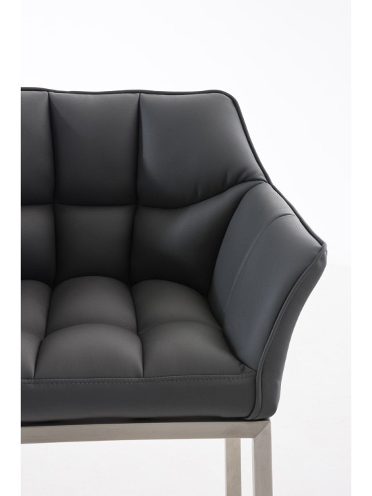 Tabouret de bar Damaso E avec structure à 4 pieds, gris Tabouret de bar Damaso E avec structure à 4 pieds, gris