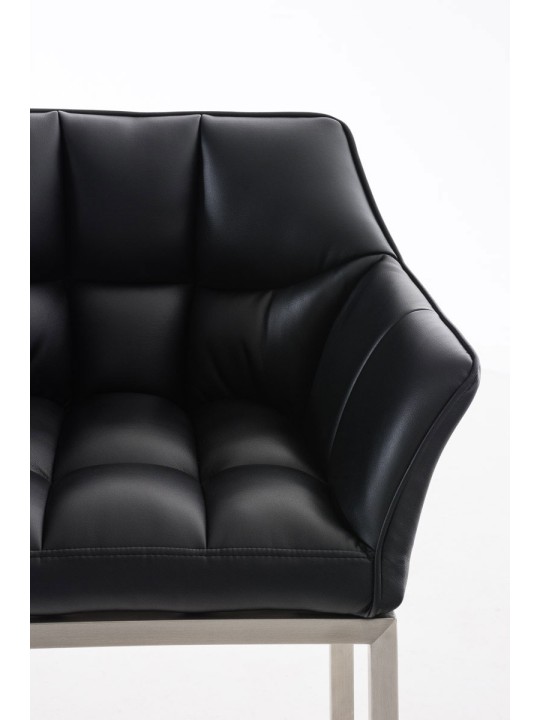 Tabouret de bar Damaso E avec structure à 4 pieds, noir