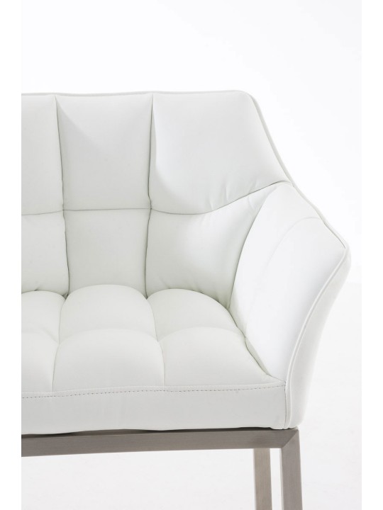 Tabouret de bar Damaso E avec structure à 4 pieds, blanc