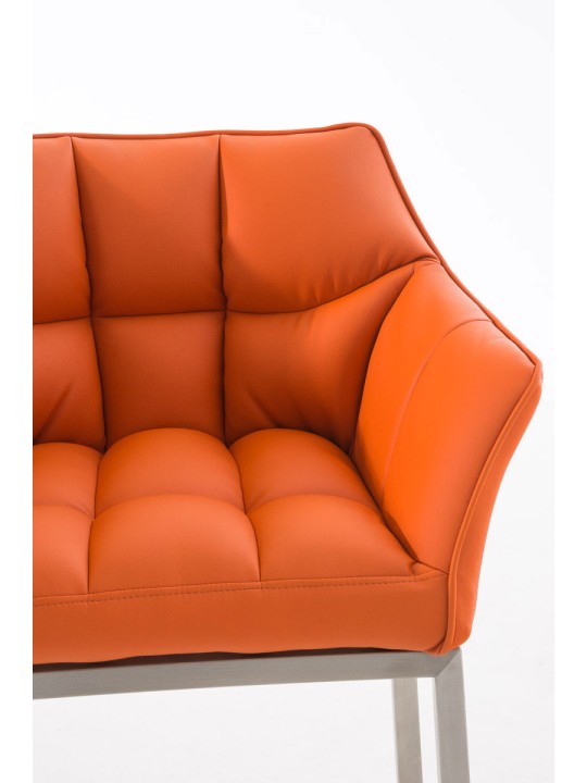 Tabouret de bar Damaso E avec structure à 4 pieds, orange