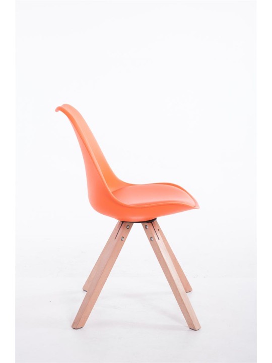Chaise visiteur ronde Toulouse Natura, orange