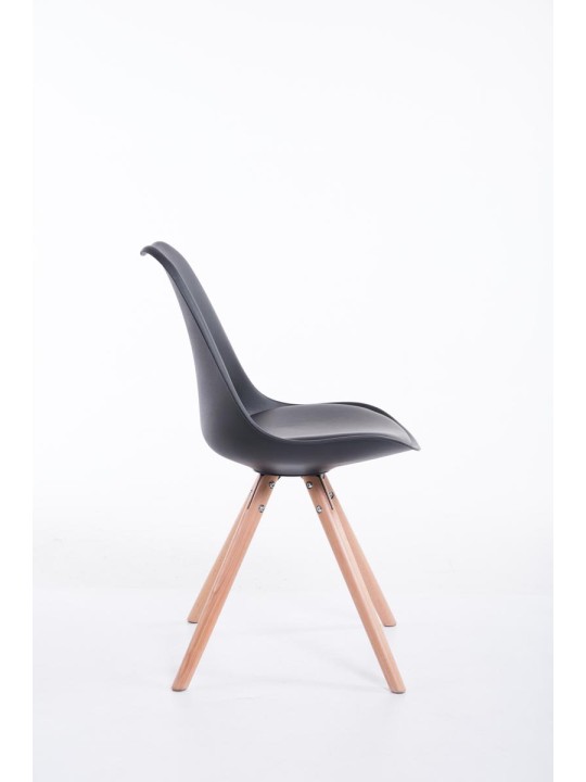 Chaise visiteur ronde Toulouse Natura, noir