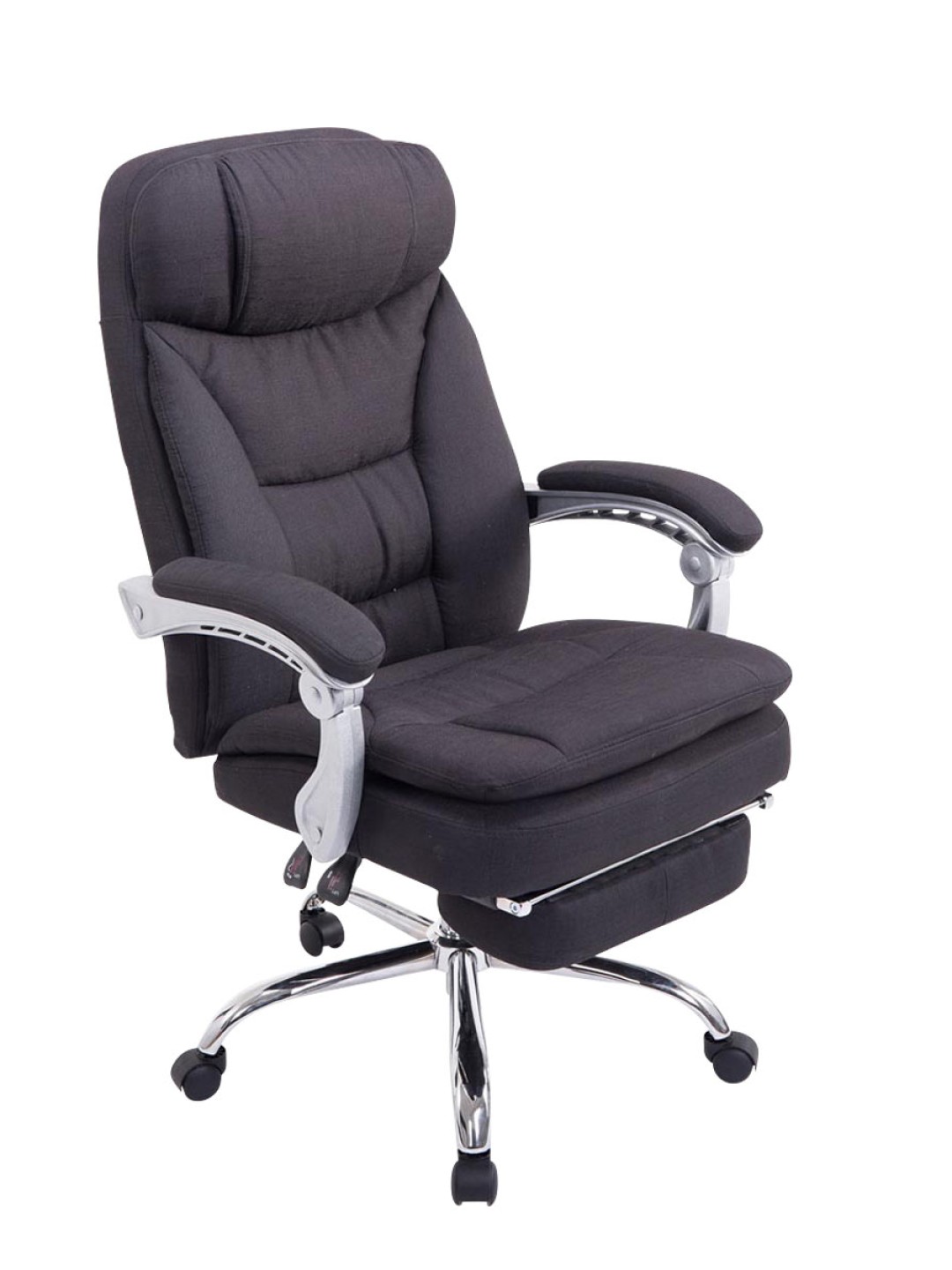 Chaise de bureau XL Troy tissu, noir