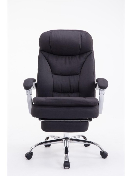 Chaise de bureau XL Troy tissu, noir