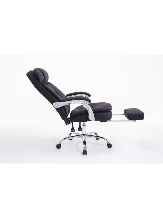 Chaise de bureau XL Troy tissu, noir