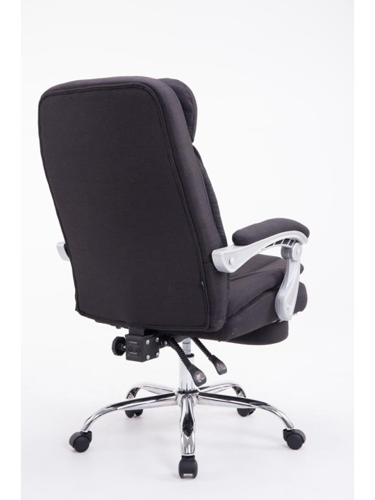 Chaise de bureau XL Troy tissu, noir