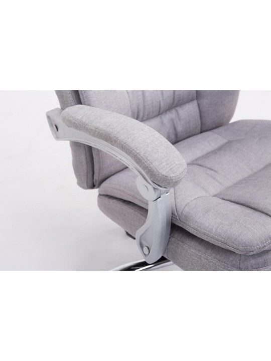 Chaise de bureau XL Troy tissu, gris