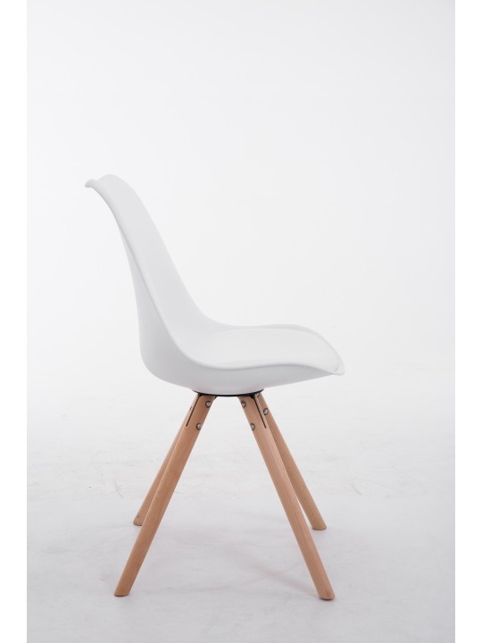 Chaise visiteur ronde Toulouse Natura, blanc