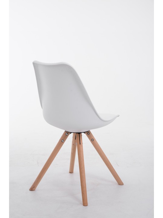 Chaise visiteur ronde Toulouse Natura, blanc