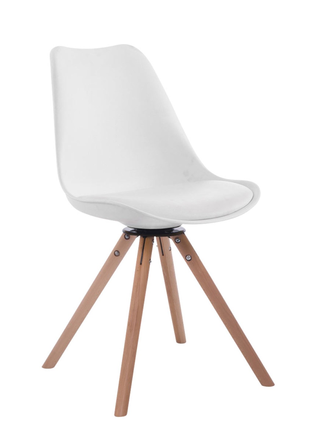 Chaise visiteur ronde Natura pivotante Troyes, blanc