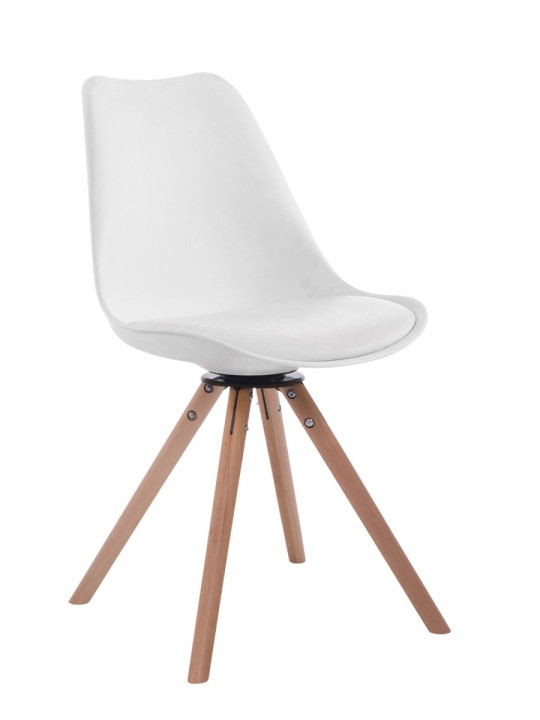 Chaise visiteur ronde Natura pivotante Troyes, blanc