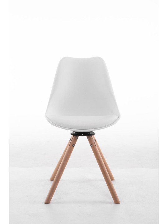 Chaise visiteur ronde Natura pivotante Troyes, blanc