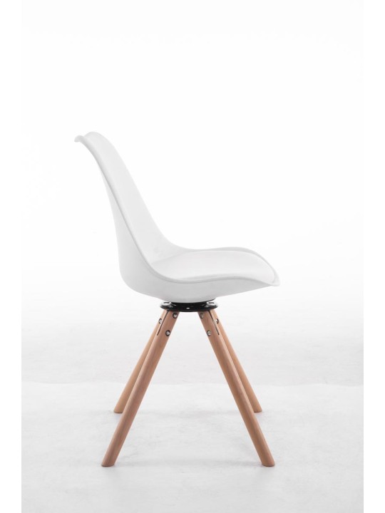 Chaise visiteur ronde Natura pivotante Troyes, blanc