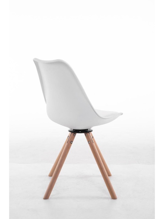 Chaise visiteur ronde Natura pivotante Troyes, blanc