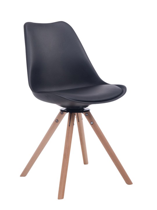 Chaise visiteur ronde Natura pivotante Troyes, noir