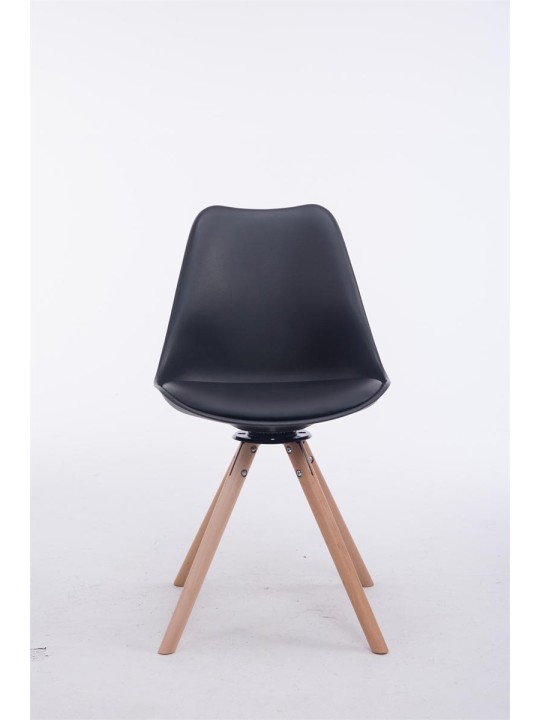 Chaise visiteur ronde Natura pivotante Troyes, noir