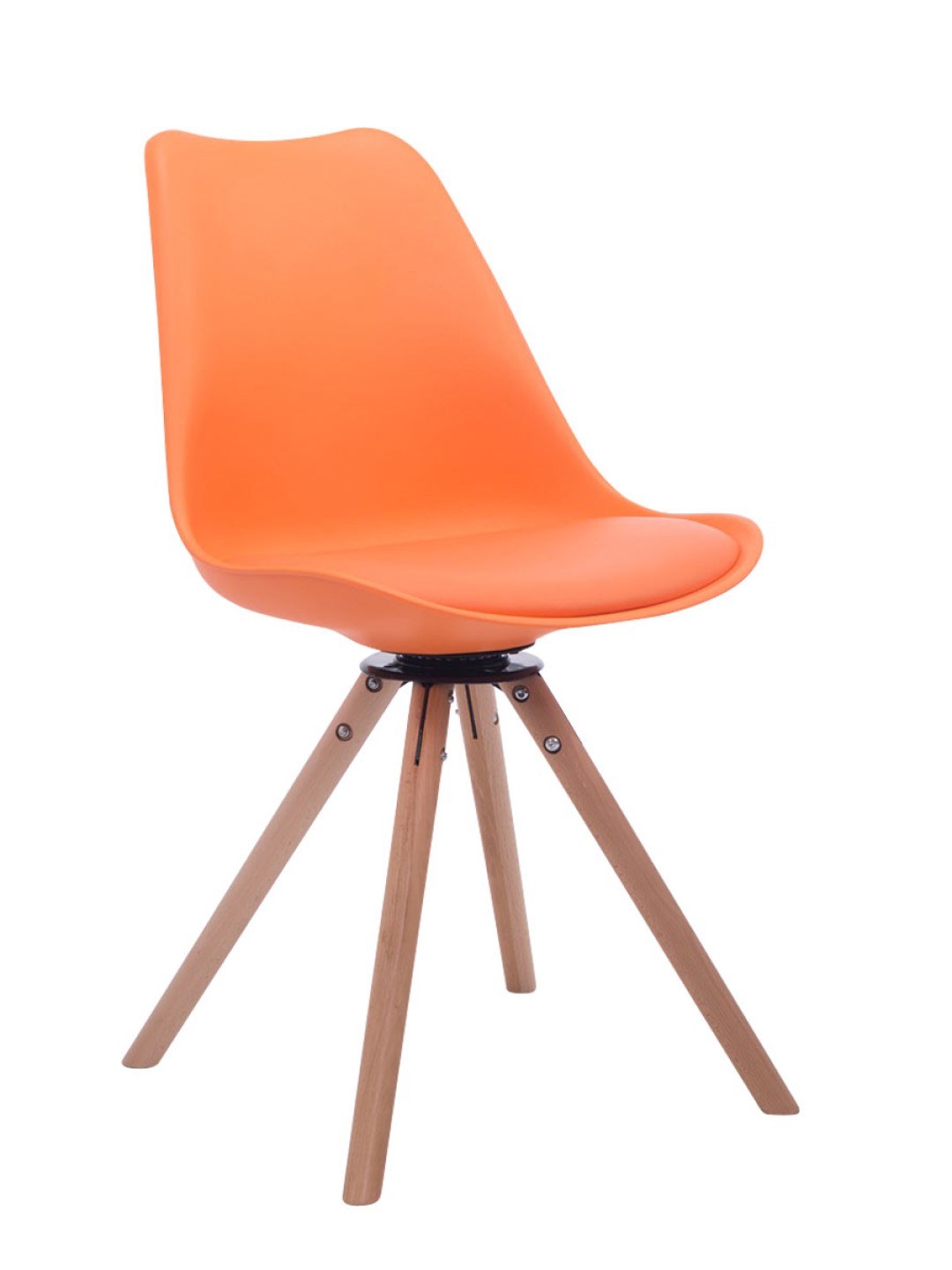 Chaise visiteur ronde Natura pivotante Troyes, orange