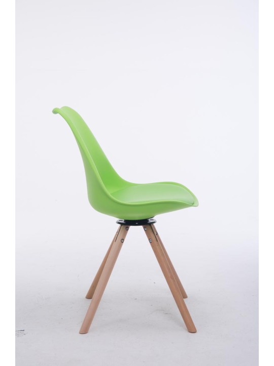 Chaise visiteur ronde Natura pivotante Troyes, vert