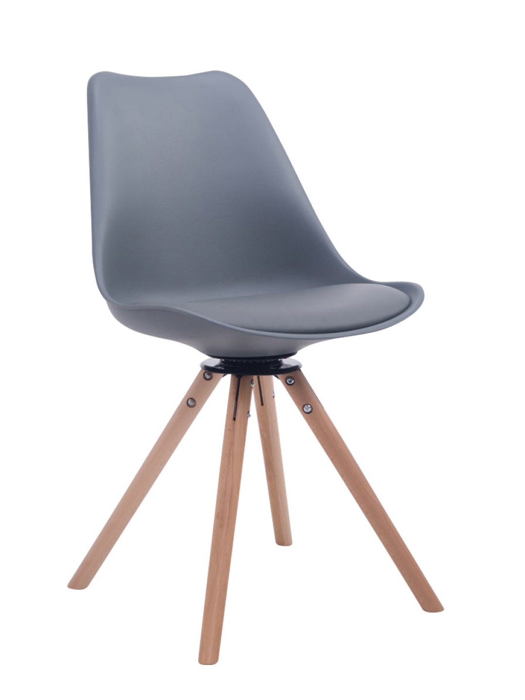 Chaise visiteur ronde Natura pivotante Troyes, gris