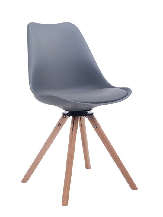 Chaise visiteur ronde Natura pivotante Troyes, gris