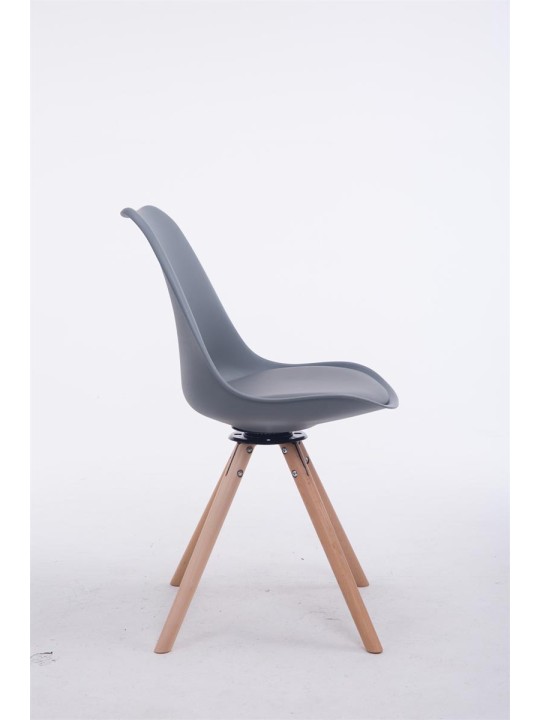 Chaise visiteur ronde Natura pivotante Troyes, gris