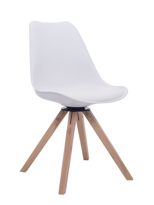 Chaise visiteur pivotante Troyes Natura Square, blanc