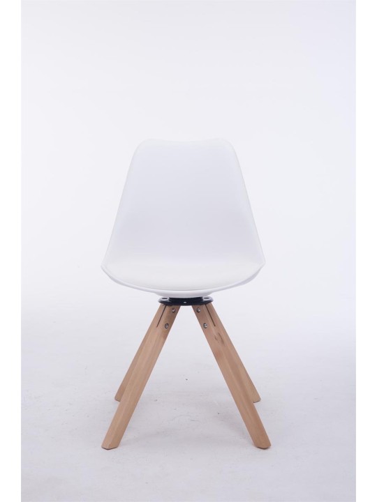 Chaise visiteur pivotante Troyes Natura Square, blanc