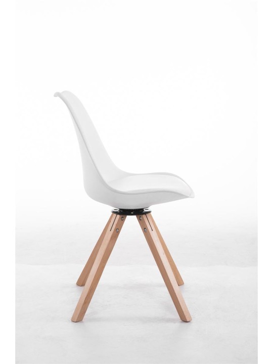 Chaise visiteur pivotante Troyes Natura Square, blanc