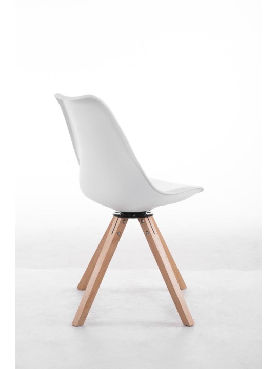 Chaise visiteur pivotante Troyes Natura Square, blanc