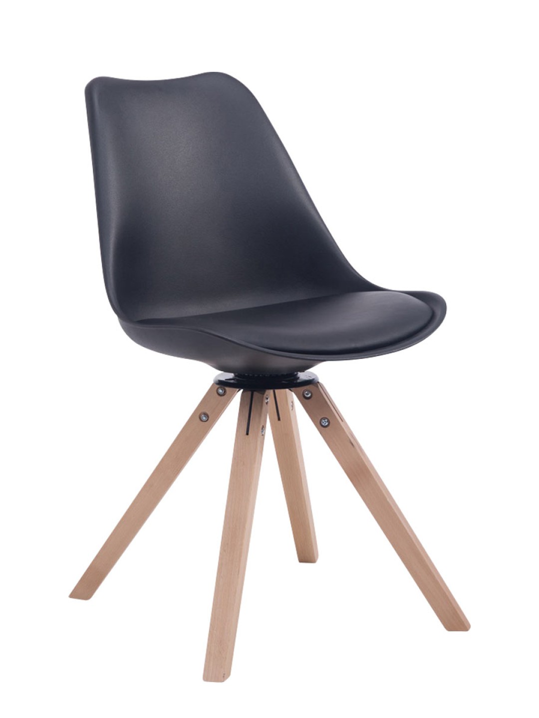 Chaise visiteur pivotante Troyes Natura Square, noir