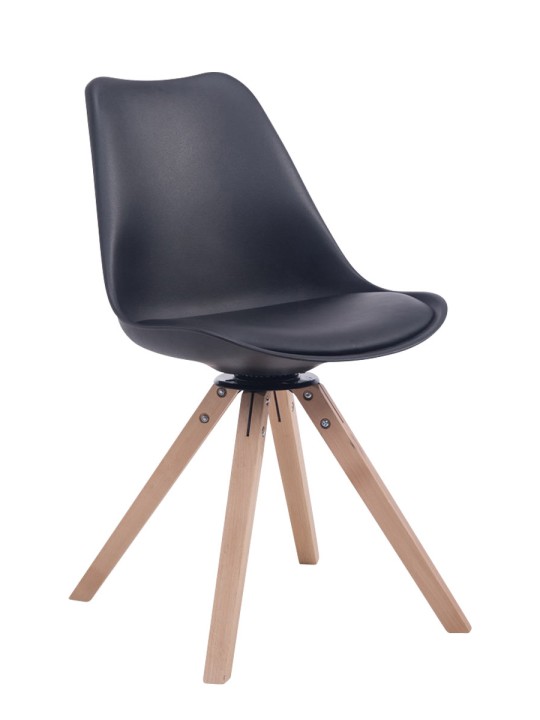 Chaise visiteur pivotante Troyes Natura Square, noir