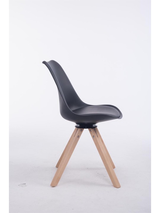 Chaise visiteur pivotante Troyes Natura Square, noir