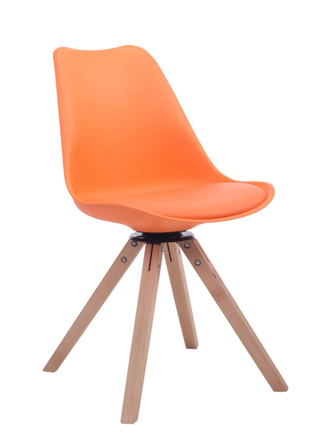 Chaise visiteur pivotante Troyes Natura Square, orange