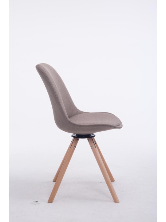Chaise visiteur Troyes Pivotante Natura Tissu Ronde, taupe