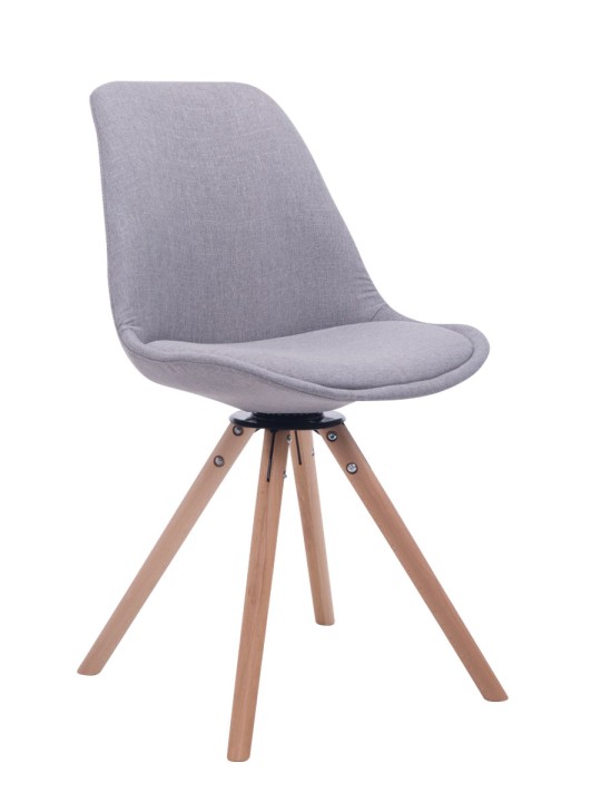 Chaise visiteur Troyes Pivotante Natura Tissu Ronde, gris