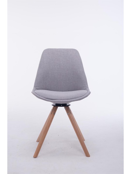 Chaise visiteur Troyes Pivotante Natura Tissu Ronde, gris