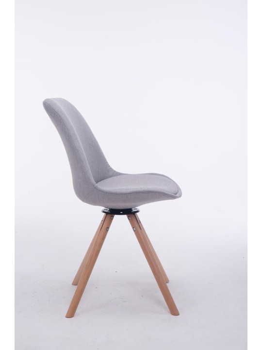 Chaise visiteur Troyes Pivotante Natura Tissu Ronde, gris