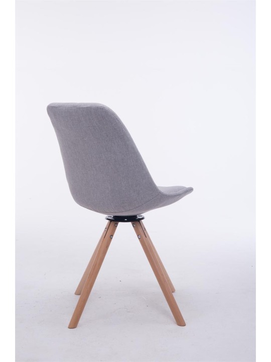 Chaise visiteur Troyes Pivotante Natura Tissu Ronde, gris