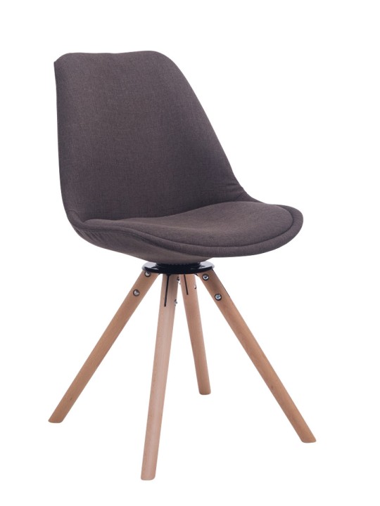 Chaise visiteur Troyes Pivotante Natura Tissu Ronde, gris foncé