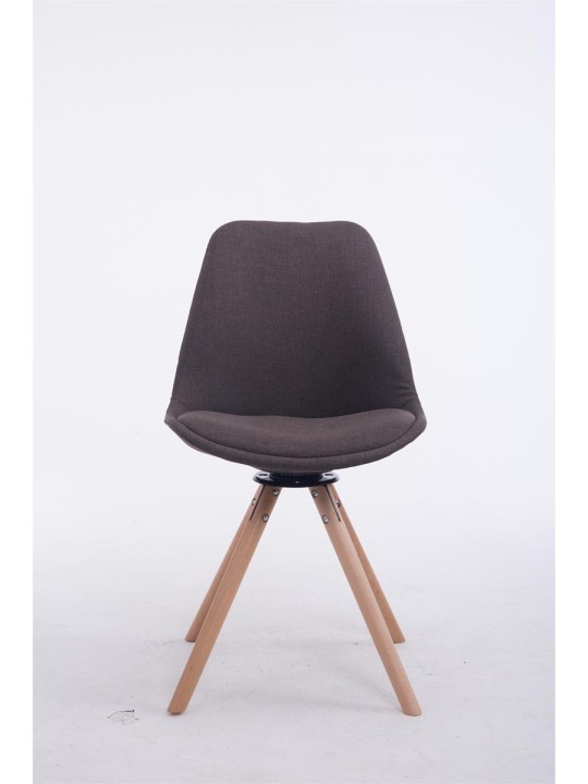 Chaise visiteur Troyes Pivotante Natura Tissu Ronde, gris foncé