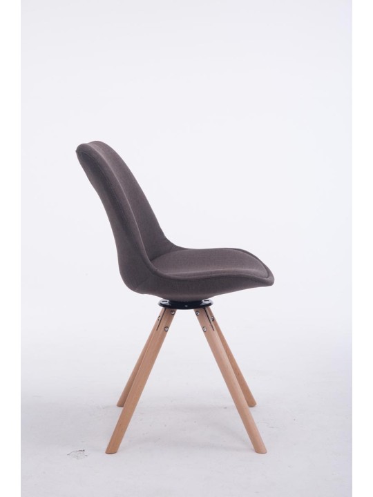 Chaise visiteur Troyes Pivotante Natura Tissu Ronde, gris foncé