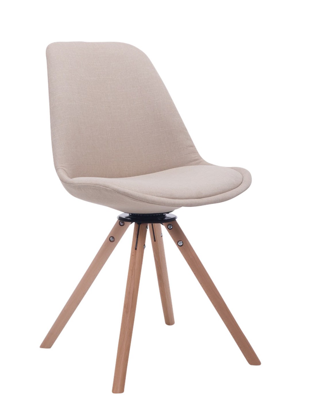 Chaise visiteur Troyes Pivotante Natura Tissu Ronde, crème