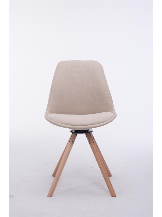 Chaise visiteur Troyes Pivotante Natura Tissu Ronde, crème