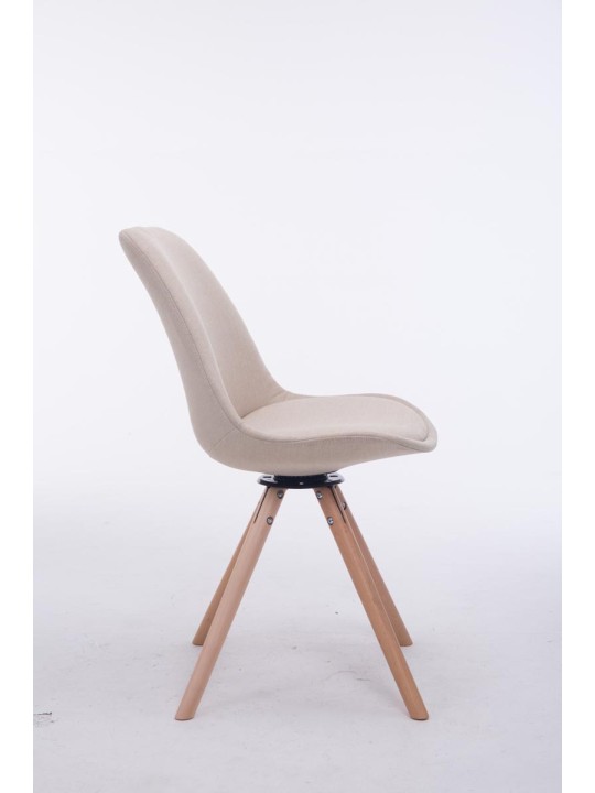 Chaise visiteur Troyes Pivotante Natura Tissu Ronde, crème