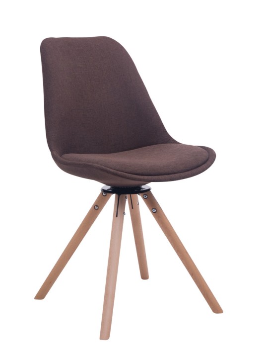 Chaise visiteur Troyes Pivotante Natura Tissu Ronde, brun