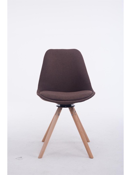 Chaise visiteur Troyes Pivotante Natura Tissu Ronde, brun