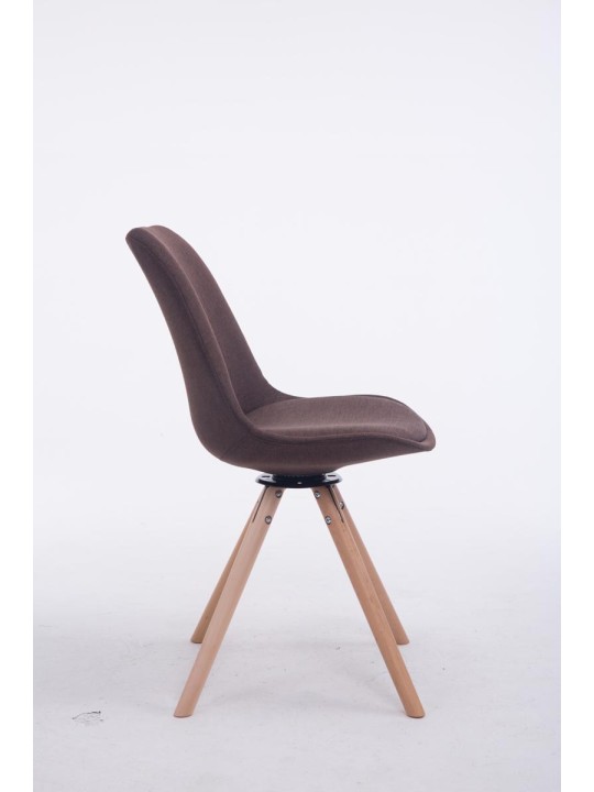 Chaise visiteur Troyes Pivotante Natura Tissu Ronde, brun