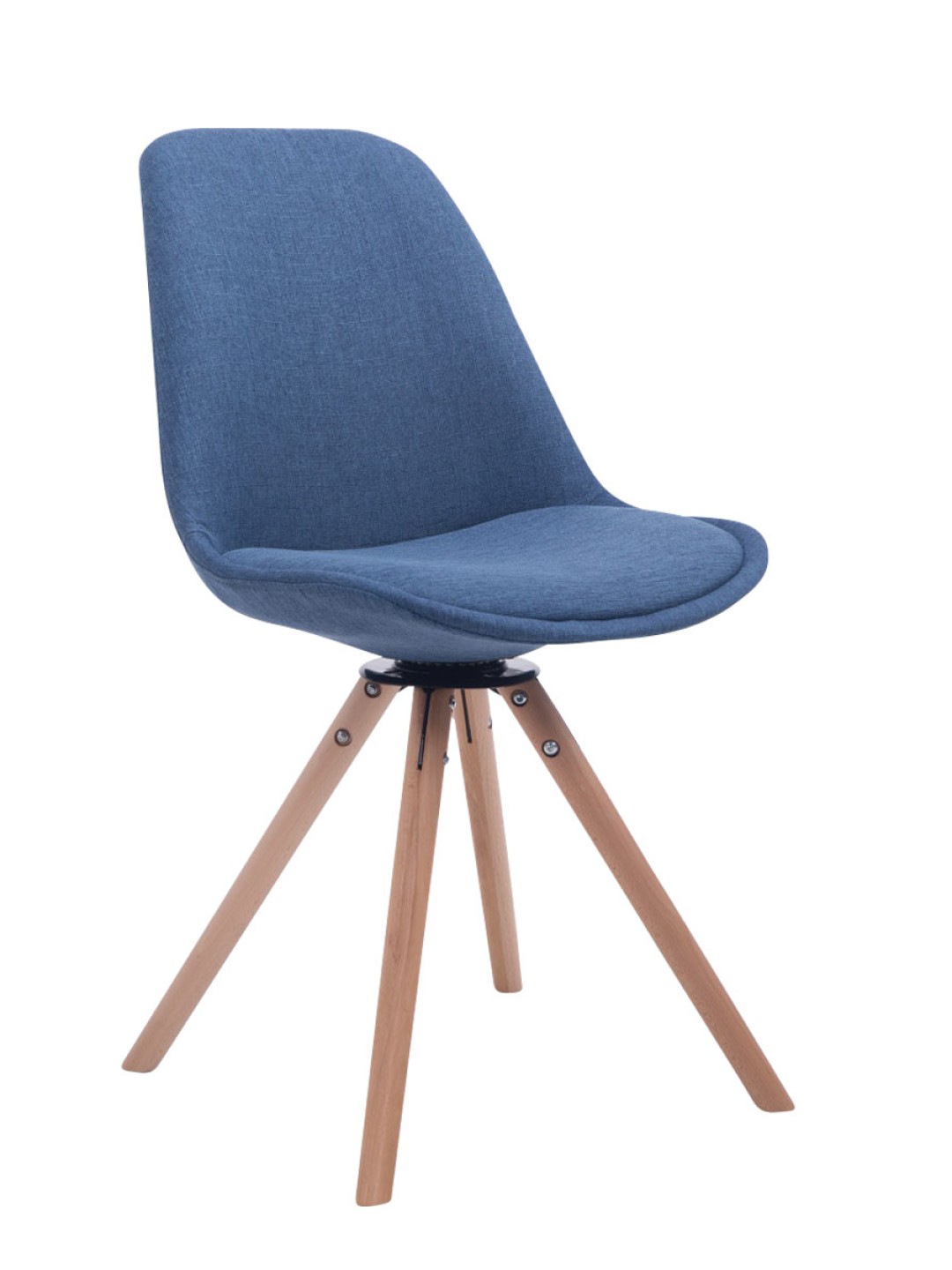 Chaise visiteur Troyes Pivotante Natura Tissu Ronde, bleu