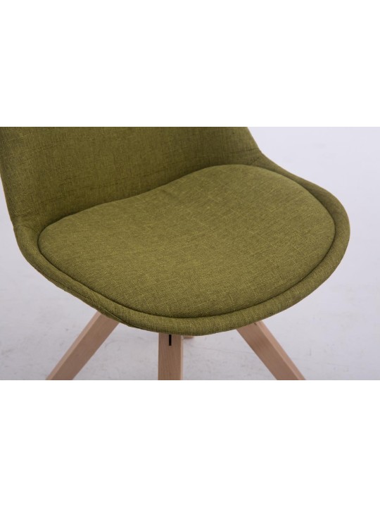 Chaise visiteur carrée pivotante en tissu Natura Troyes, vert