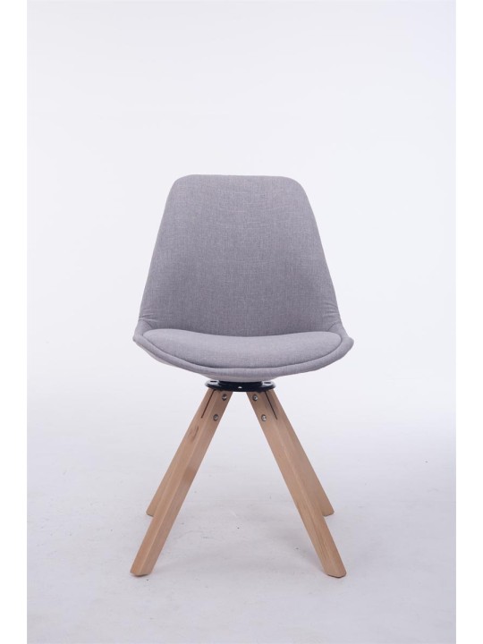 Chaise visiteur carrée pivotante en tissu Natura Troyes, gris